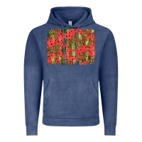 Vintage Denim watermelon leopard pattern background Vintage Hoodie - HRA Design Shop