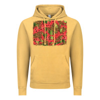 Vintage Mustard watermelon leopard pattern background Vintage Hoodie - HRA Design Shop