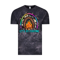 Cloud Black let's go camping rainbow Vintage Tee - JahusDesignShop