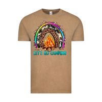 Vintage Coffee let's go camping rainbow Vintage Tee - JahusDesignShop