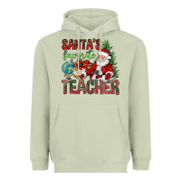 Matcha Santa's Favorite Teacher Heavyweight Hoodie - BundleAndBundleShop