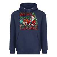Navy Santa's Favorite Teacher Heavyweight Hoodie - BundleAndBundleShop