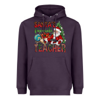 Plum Santa's Favorite Teacher Heavyweight Hoodie - BundleAndBundleShop