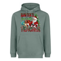 Sage Santa's Favorite Teacher Heavyweight Hoodie - BundleAndBundleShop