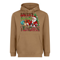 Toasted Coconut Santa's Favorite Teacher Heavyweight Hoodie - BundleAndBundleShop