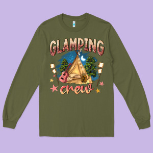 Glamping Crew Long Sleeve Tee Designed By Nancycooperartshop