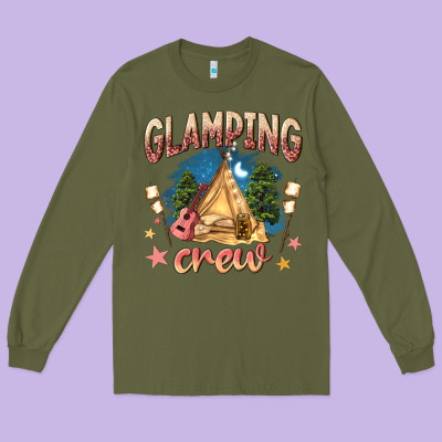Glamping Crew Long Sleeve Tee Designed By Nancycooperartshop