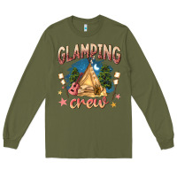 Army Green glamping crew Long Sleeve Tee - NancyCooperArtShop