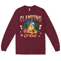 Burgundy glamping crew Long Sleeve Tee - NancyCooperArtShop