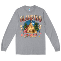 Heather Grey glamping crew Long Sleeve Tee - NancyCooperArtShop