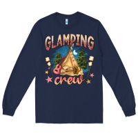 Navy glamping crew Long Sleeve Tee - NancyCooperArtShop