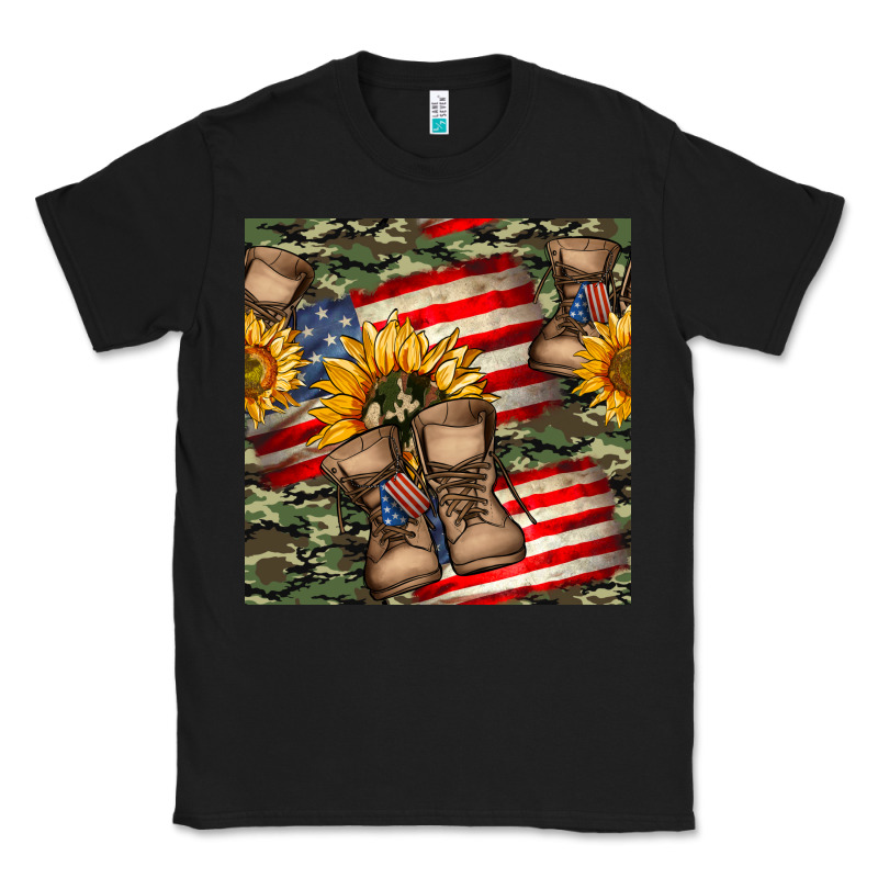 Usa Flag With Army Boot Seamless Pattern Classic Tee by BundleAndBundleShop | Teevron