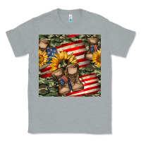 Heather Grey usa flag with army boot seamless pattern Classic Tee - BundleAndBundleShop