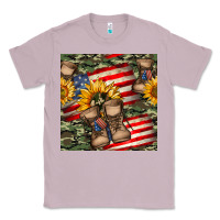 Lilac usa flag with army boot seamless pattern Classic Tee - BundleAndBundleShop