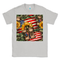 Moon Dust usa flag with army boot seamless pattern Classic Tee - BundleAndBundleShop