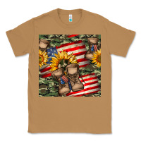 Toasted Coconut usa flag with army boot seamless pattern Classic Tee - BundleAndBundleShop
