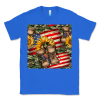 True Royal usa flag with army boot seamless pattern Classic Tee - BundleAndBundleShop