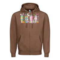 Chestnut retro groovy easter Zipper Hoodie - MaliasSmallBusiness