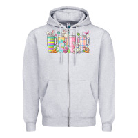 Heather Grey retro groovy easter Zipper Hoodie - MaliasSmallBusiness