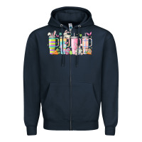 Navy retro groovy easter Zipper Hoodie - MaliasSmallBusiness