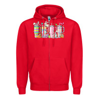Red retro groovy easter Zipper Hoodie - MaliasSmallBusiness