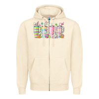 Sandshell retro groovy easter Zipper Hoodie - MaliasSmallBusiness