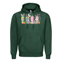 Sports Green retro groovy easter Zipper Hoodie - MaliasSmallBusiness
