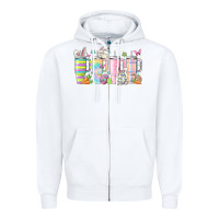 White retro groovy easter Zipper Hoodie - MaliasSmallBusiness