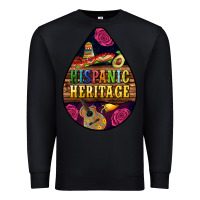 Black teardrop Hispanic Heritage Premium Sweatshirt - BundleAndBundleShop