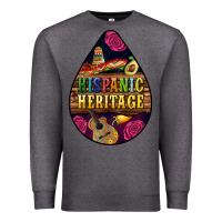 Charcoal Heather teardrop Hispanic Heritage Premium Sweatshirt - BundleAndBundleShop