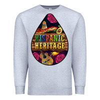 Heather Grey teardrop Hispanic Heritage Premium Sweatshirt - BundleAndBundleShop