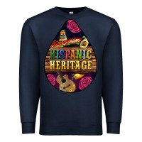 Navy teardrop Hispanic Heritage Premium Sweatshirt - BundleAndBundleShop