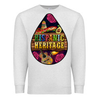 Oatmeal Heather teardrop Hispanic Heritage Premium Sweatshirt - BundleAndBundleShop
