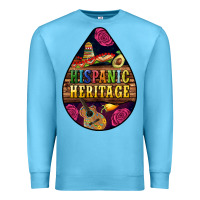 Ocean Blue teardrop Hispanic Heritage Premium Sweatshirt - BundleAndBundleShop