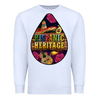White teardrop Hispanic Heritage Premium Sweatshirt - BundleAndBundleShop