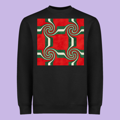 Retro Christmas Seamless Pattern Heavyweight Sweatshirt Designed By Bundleandbundleshop