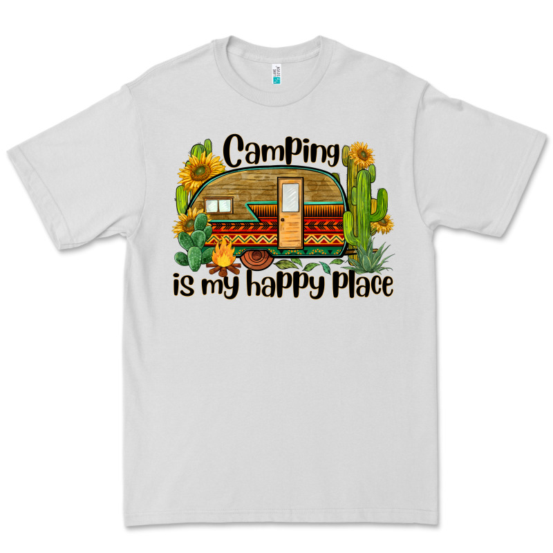 Camping Is My Happy Place Caravan Premium Tee by BarkalooDesign | Teevron