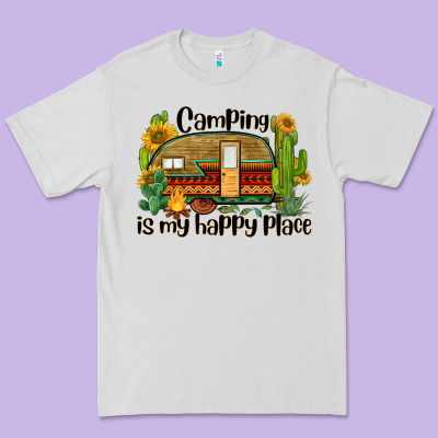 Camping Is My Happy Place Caravan Premium Tee Designed By Barkaloodesign