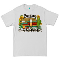 Dove Grey camping is my happy place caravan Premium Tee - BarkalooDesign