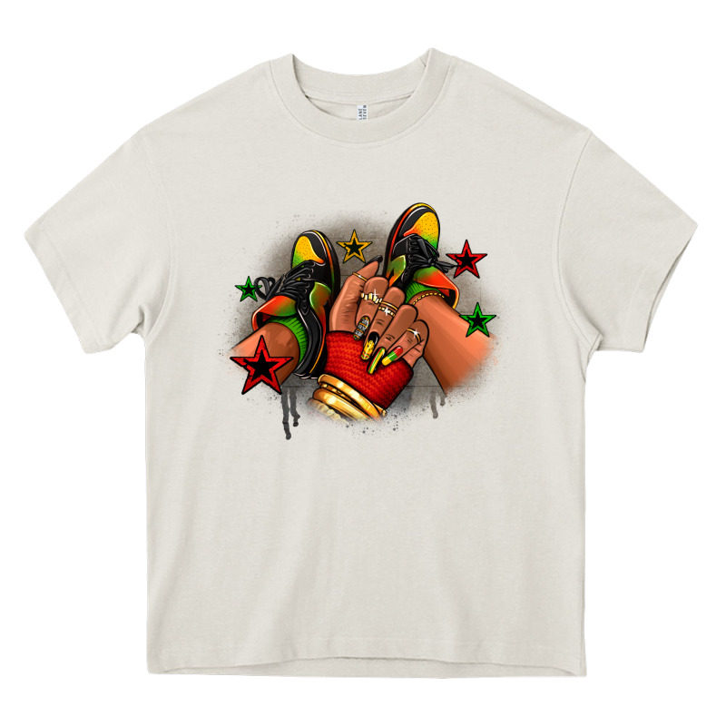 Juneteenth Black Girl Sneakers Heavy Core Tee by RanaPortraitStore | Teevron