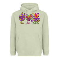 Matcha Peace Love Mardi Gras Heavyweight Hoodie - BundleAndBundleShop