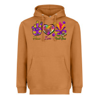 Meerkat Peace Love Mardi Gras Heavyweight Hoodie - BundleAndBundleShop