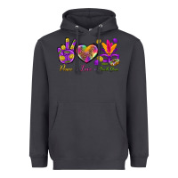 Smoke Peace Love Mardi Gras Heavyweight Hoodie - BundleAndBundleShop