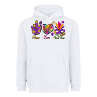 White Peace Love Mardi Gras Heavyweight Hoodie - BundleAndBundleShop
