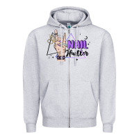 Heather Grey nail hustler Zipper Hoodie - MaliasSmallBusiness