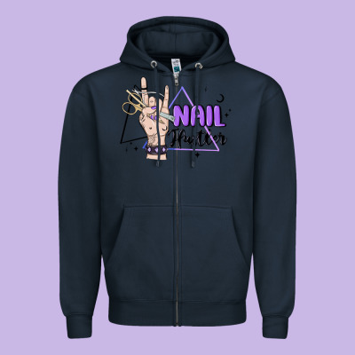 Nail Hustler Zipper Hoodie Designed By Maliassmallbusiness