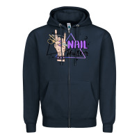 Navy nail hustler Zipper Hoodie - MaliasSmallBusiness