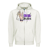 Oatmeal Heather nail hustler Zipper Hoodie - MaliasSmallBusiness
