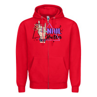 Red nail hustler Zipper Hoodie - MaliasSmallBusiness