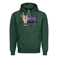 Sports Green nail hustler Zipper Hoodie - MaliasSmallBusiness